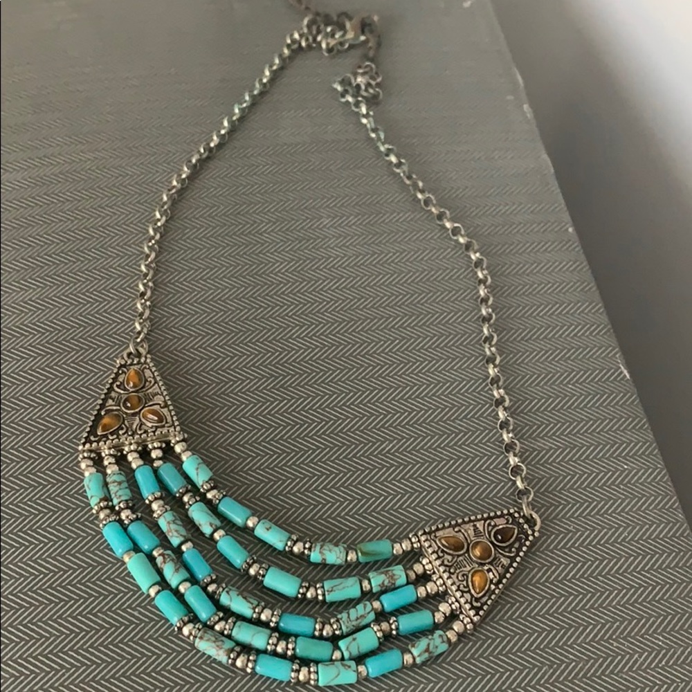 Lucky Brand Turquoise Bib Necklace